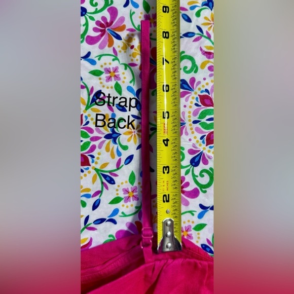 Ann Taylor Loft Linen Cotton slip dress pink ruffle spaghetti strap size 10 pink - Picture 15 of 16